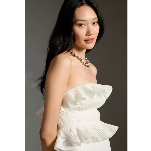 Anthropologie LET ME BE STRAPLESS TIERED RUFFLED DRESS - Picture 3 of 9